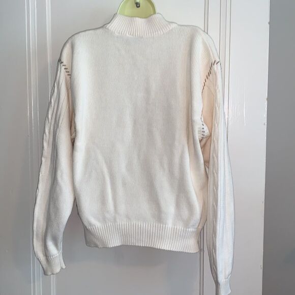Vtg Lizsport cream floral long sleeved sweater - Picture 6 of 8